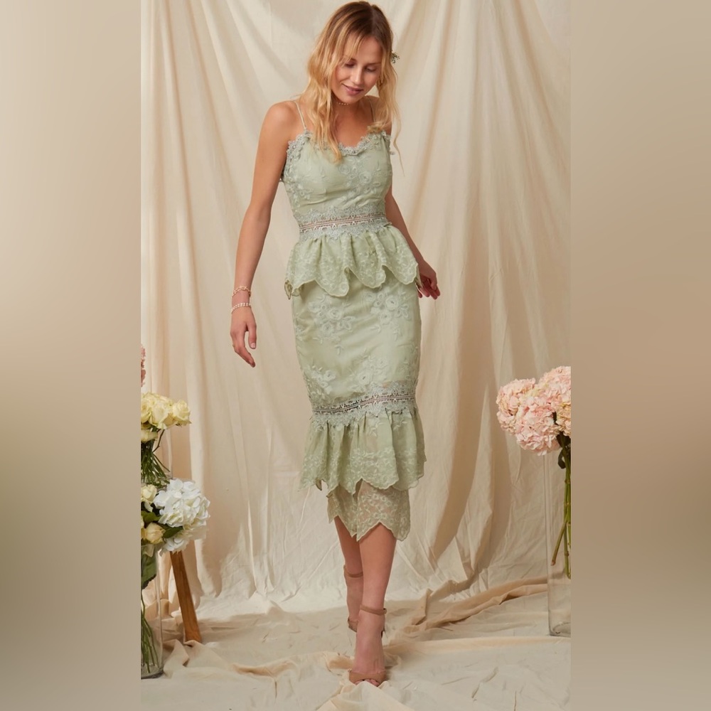 V. Chapman Dahlia Dress in Sage